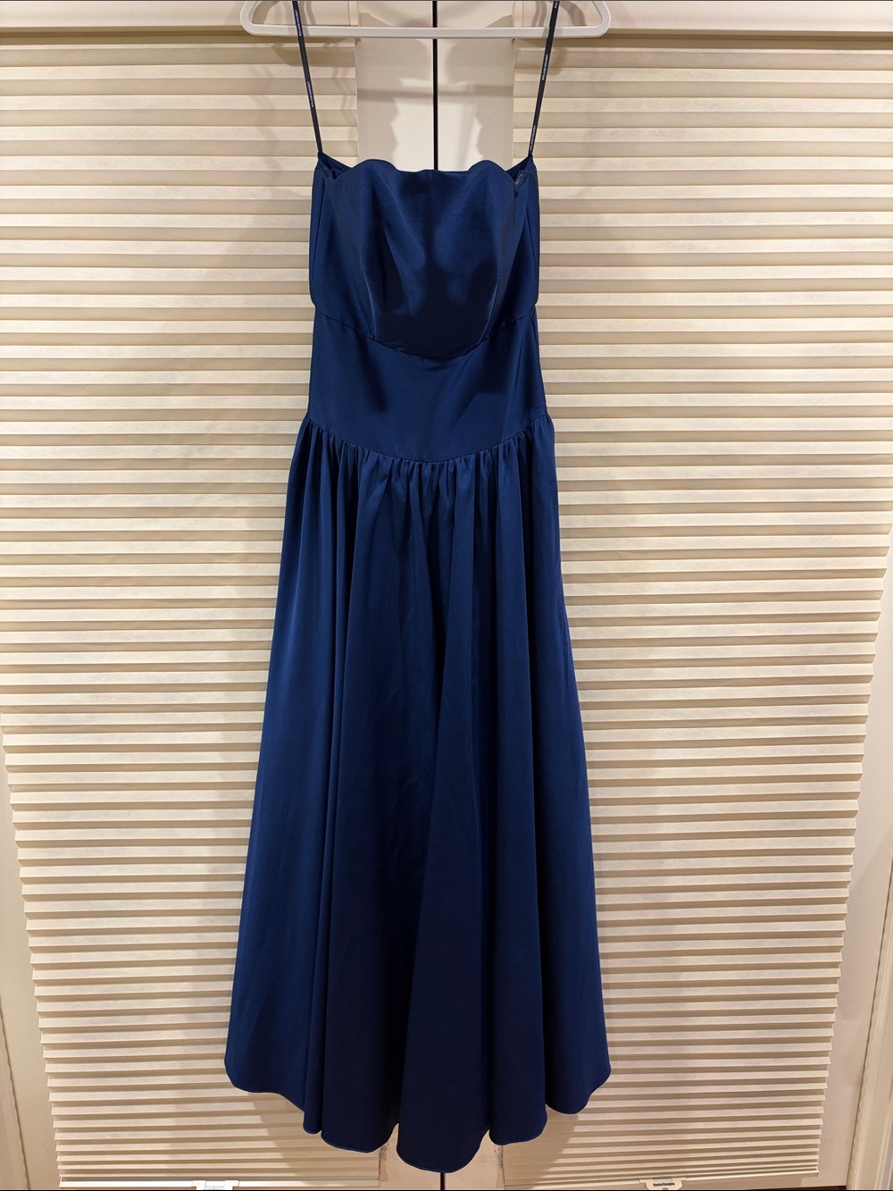 NWOT Roland Mouret Navy Strapless A-Line Maxi Dress, Size US 4